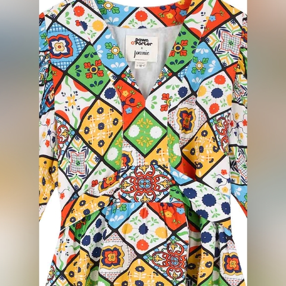 Dawn O’Porter X Joanie - Sunrise Vintage Tile Print Midaxi Dress - Picture 6 of 12